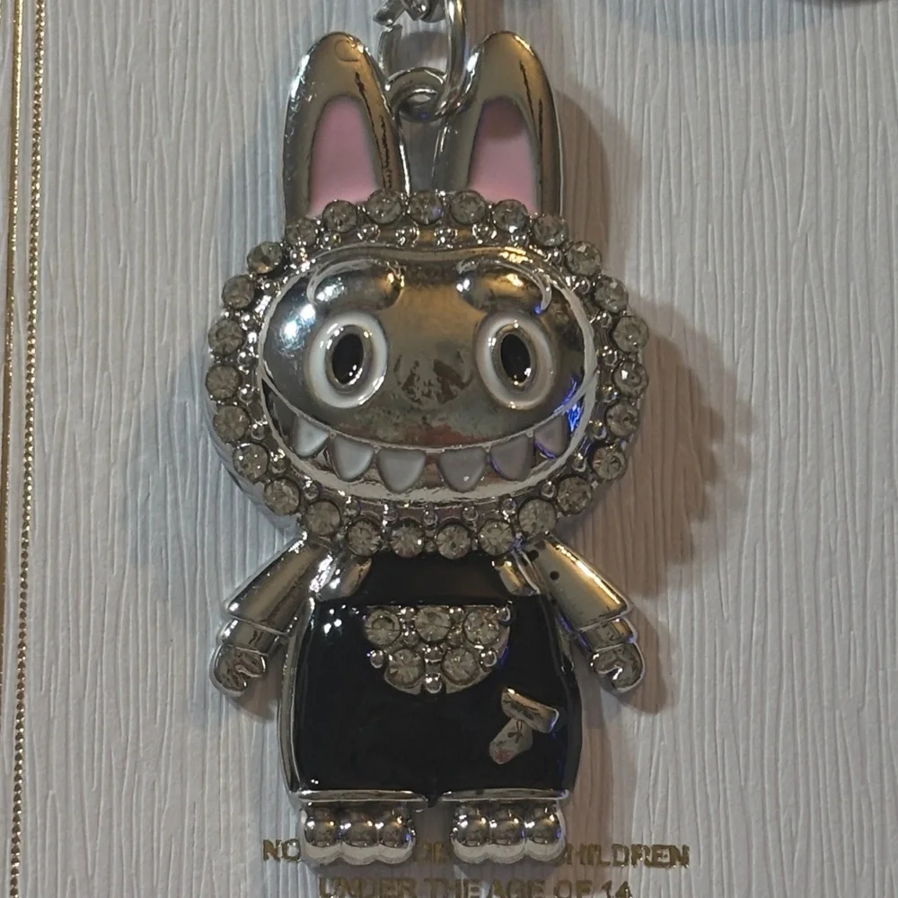 Labubu Silver and Black Keychain/Bag Charm